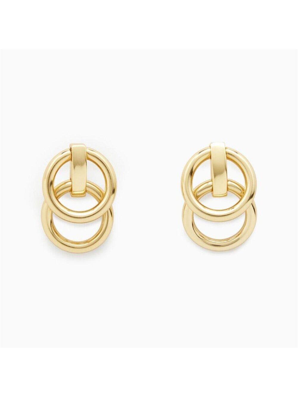 COS Layered Hoop Stud Earrings In Gold